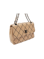 CHANEL Beige Leather Wild Stitch Shoulder Bag - BAGPHIC
